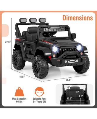 12V Kids Ride On Truck with 212V Motors Spring Suspension & Remote Control