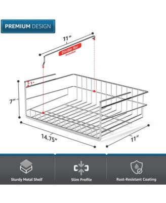 Under Cabinet Can Storage Shelf – Pantry Organizer with Divider for Canned Goods