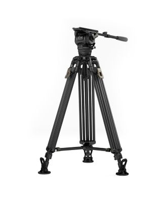 Cine CT12 Fluid Head with 3-Section Carbon Fiber Tripod, 26.5 lbs Capacity, Space Gray