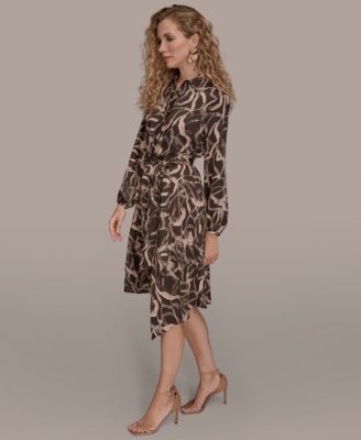 Women's V-Neck Printed Dress