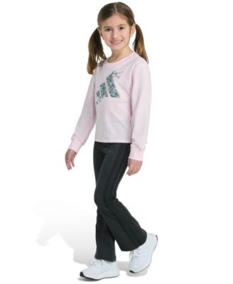 Toddler and Little Girls 2-Piece Long-Sleeve Graphic T-Shirt & Flare Pants Set