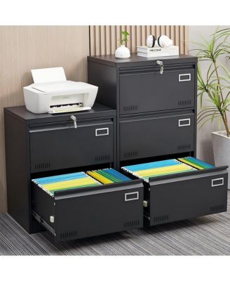 Filing Cabinet Lateral File Cabinet 2 Drawer with Lock Metal File Cabinets Three Drawer Office Cabinet for Legal/Letter/A4/F4