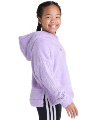 Big Girls' S-XL Long Sleeve 3-Stripes Fleece Pullover Hoodie