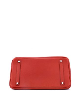 Pre-Owned HERMES Birkin 35 Handbag Red Togo with Palladium Hardware