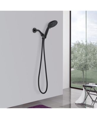 Matt black high pressure multi function with hand held shower faucet