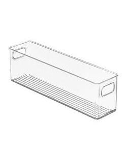 Plastic Stackable Pantry Bin with Handles, Set of 4, Clear, Made in USA