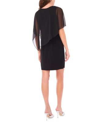 Women's Beaded Overlay Crewneck Dress