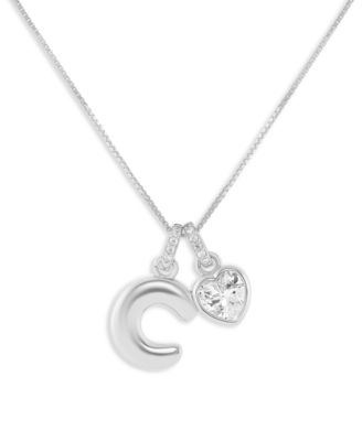 Sterling Silver Initial Charm Necklace in Holiday Ornament, Macy's Exclusive