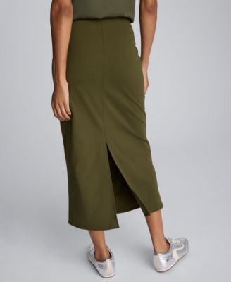 Women's Pull-On Slit Midi Skirt