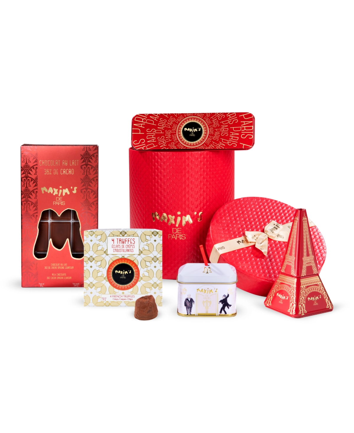 Maxim's De Paris Holiday Joie de Vivre Gourmet Chocolate Gift Box, 6.91 oz