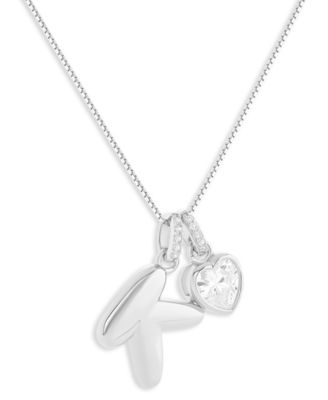 Sterling Silver Initial Charm Necklace in Holiday Ornament, Macy's Exclusive