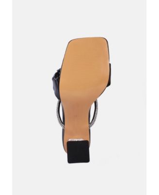 Womens Date Look Clear Heel Rhinestone Sandals