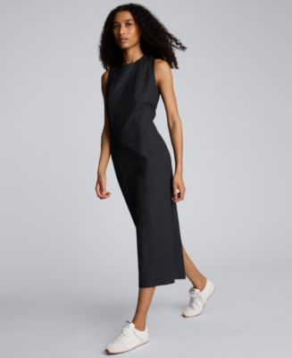 knee length dresses for ladies Modern Fit-N-Flare Midi Dress - Contrast Stripe Organza