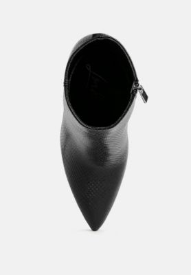 Womens Tatria Textured Stiletto Heel Ankle Boots