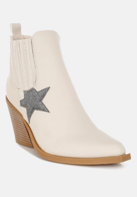 Womens Melt Down Glitter Star Detail Chelsea Boots