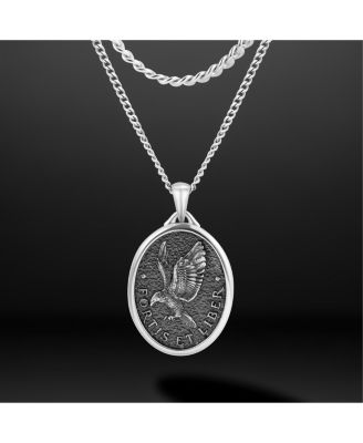 Mens Necklace, Built Different Collection, The Eagle Pendant- Sterling Silver, 21” Chain