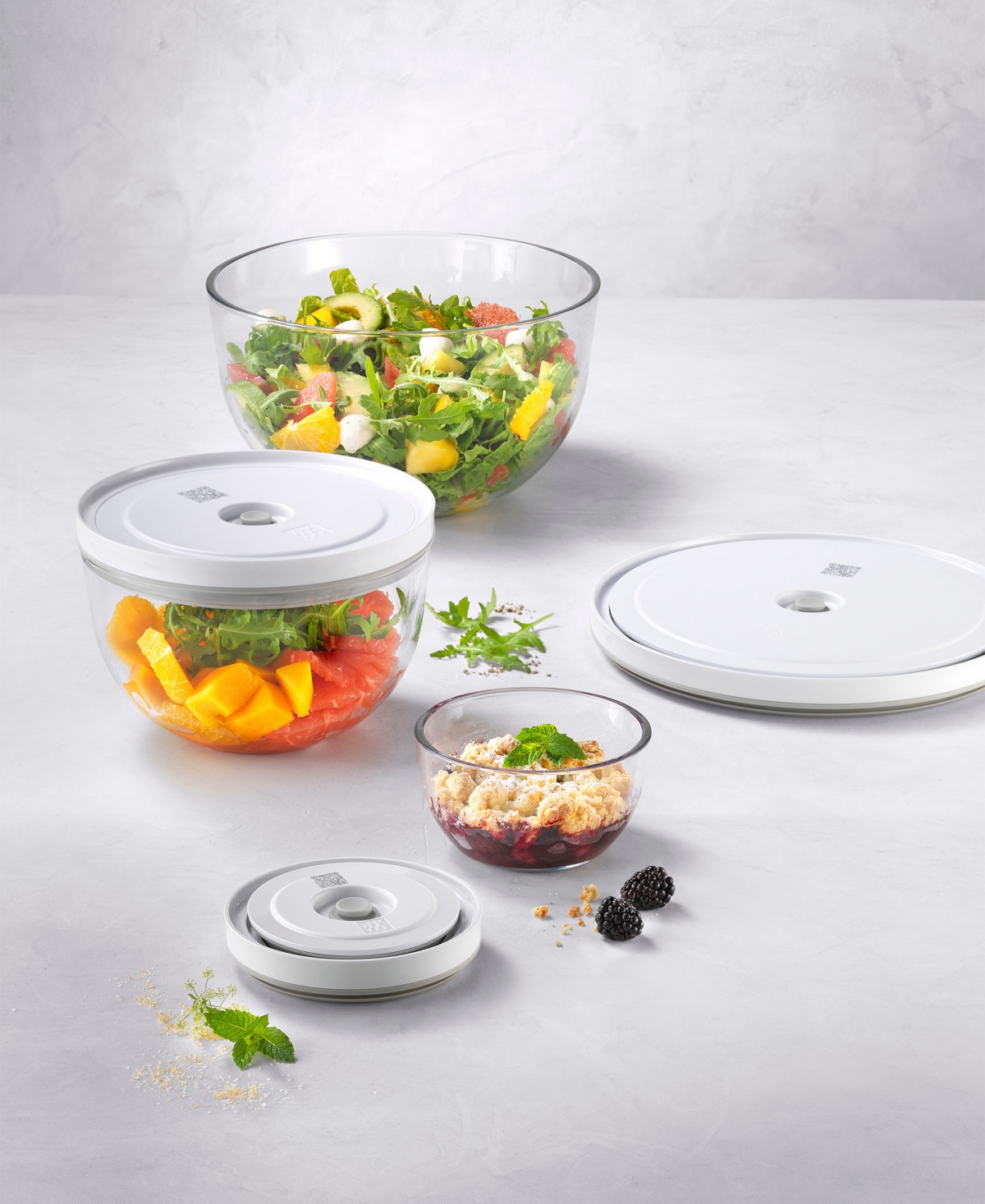 Zwilling Fresh Save 3-pc. Glass Vacuum Bowl Set In Transparent