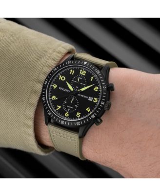 Graphite The Altitude Pilot Watch with Dual Time Zone & Nylon Strap