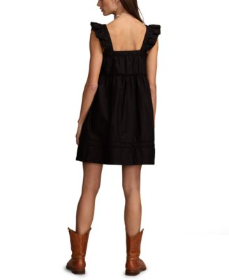 Women's Ruched Flutter Mini Dress