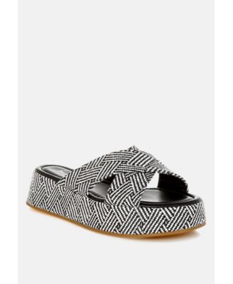 Womens Modura Raffia Flatform Slip Ons