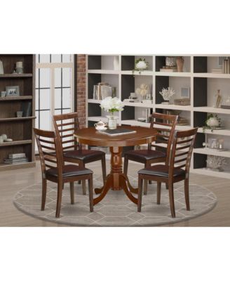 5 PC wood Mahogany Finish Dining Room Set