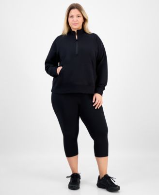 Plus Size Quarter-Zip Raglan-Sleeve Top, Macy's Exclusive
