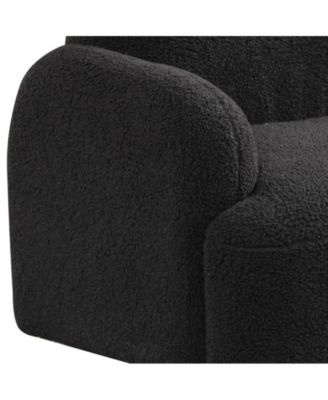 25.5"W Black Sherpa Bear-Shaped Kids Armchair