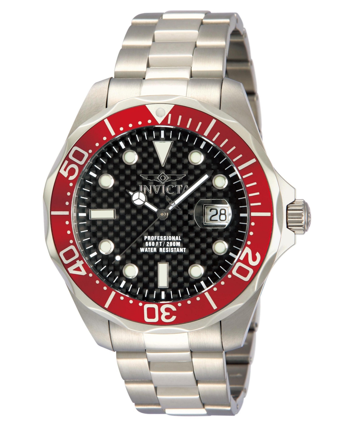 Invicta Men's Pro Diver Quartz 3 Hand Black Dial Watch