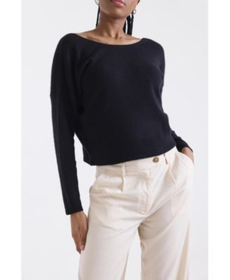 Women's Leyla Low Back 100% Cashmere Sweater