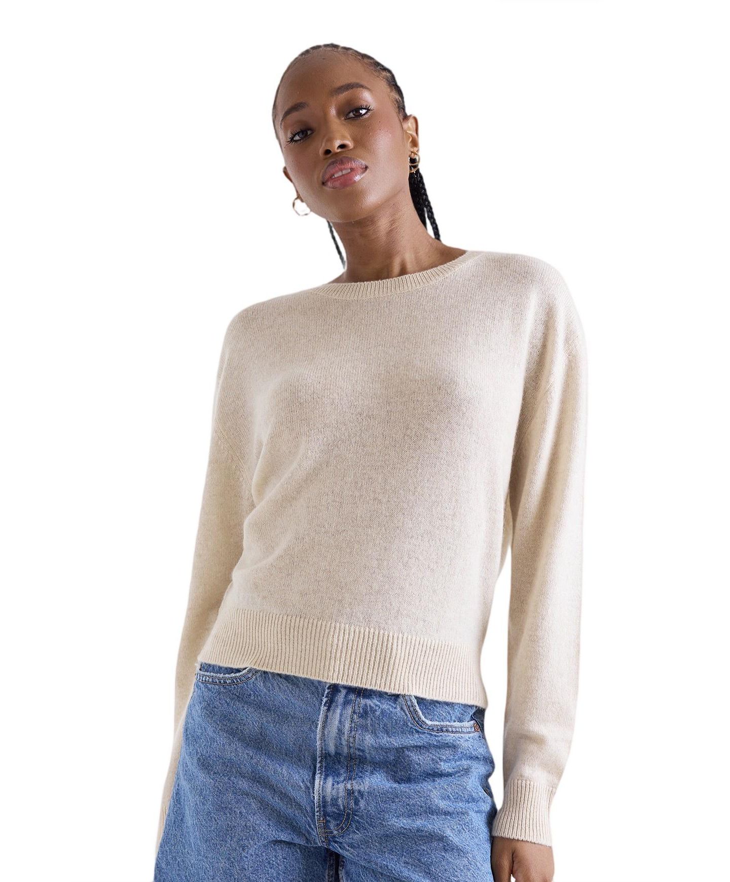 Женский свитер 1982 Maila Long Sleeve Cashmere, цвет: Белый — фото 1