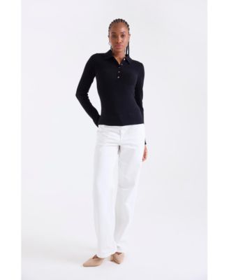 Women's Amaya Button 100% Cashmere Polo Top