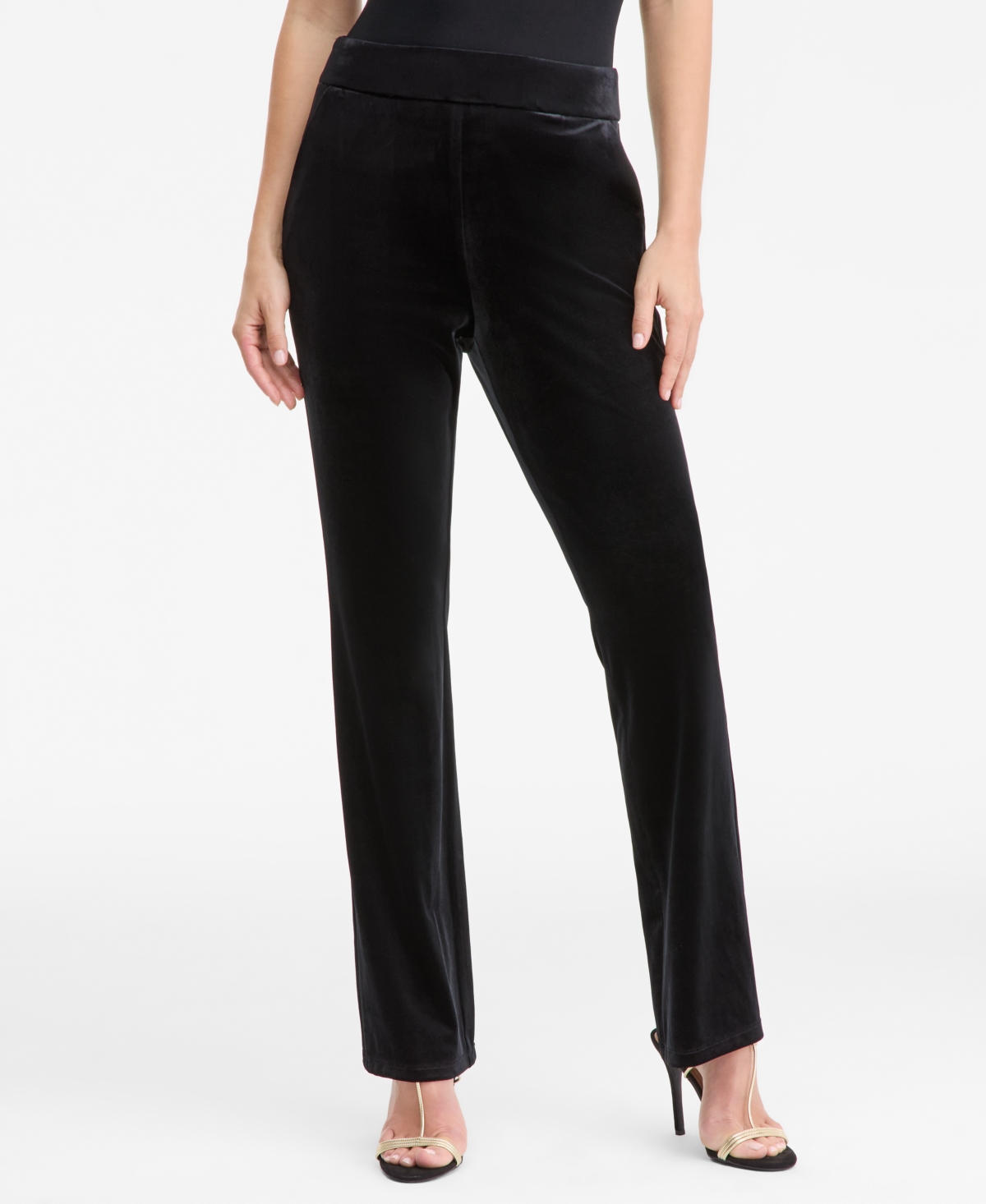 I.n.c. International Concepts Women's High-Rise Velvet Flare Pants, Macy's Exclusive
