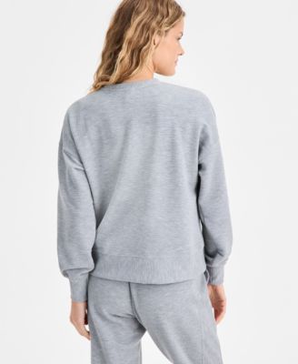 Women's Ribbed Knit Crewneck Sweatshirt