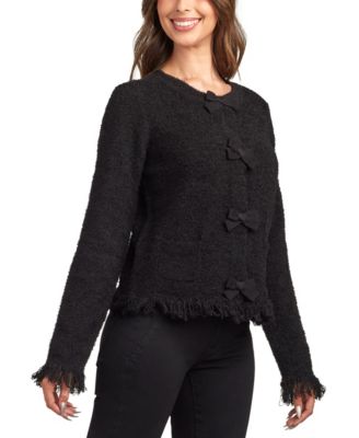 Juniors' Open Front Long Sleeve Cardigan