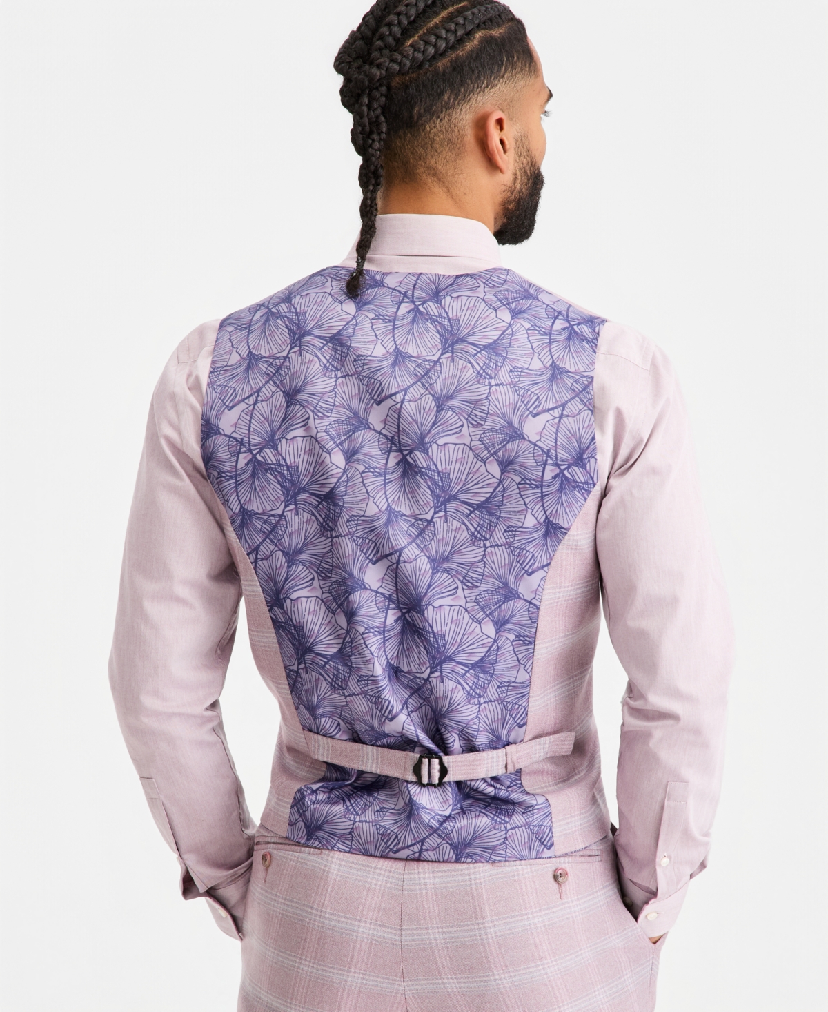 Tayion Collection Men's Classic-Fit Dusty Rose Suit Separates Vest