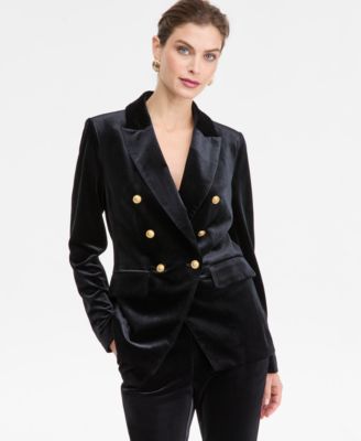 I.N.C. International Concepts - Women's Double-Breasted Velvet Blazer