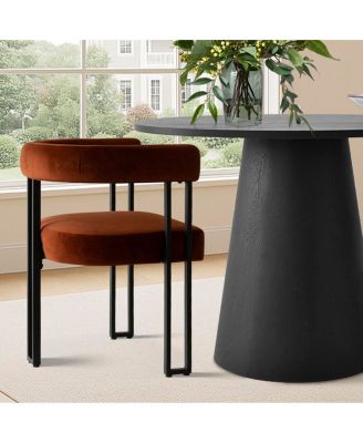 3-Piece 35 Inch Round Dining Table Set with 2 Velvet Chairs, Space-Saving Kitchen and Dining Room Furniture for Small Spaces-Maison Boucle