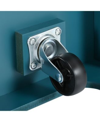 55.7" Rolling Kitchen Island with Dual Drop Leaves, Power Outlet, Storage Drawers & Cabinets