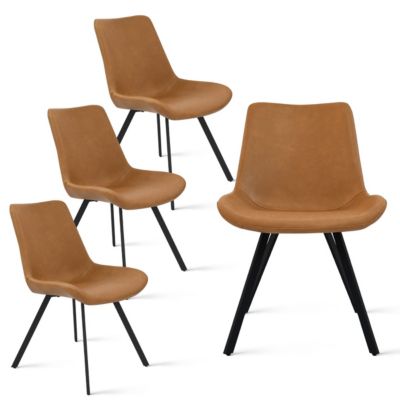 Compact 5-Piece Round Dining Set with 43 Inch Black Table and 4 Chairs, Ideal for Apartments or Breakfast Nooks-Maison Boucle