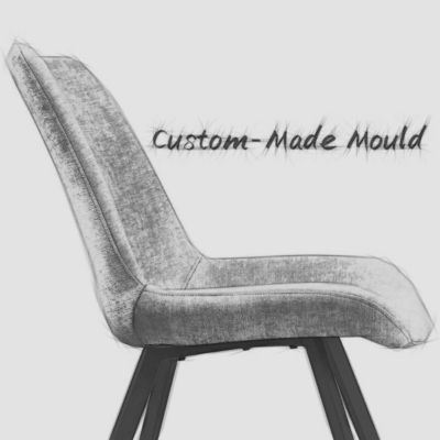 5-Piece Dining Set with 59 Inch Rectangular Table and 4 Upholstered Chairs, Space-Saving Design for Kitchen or Dining Room-Maison Boucle