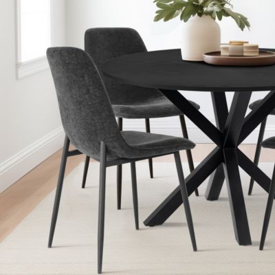 5-Piece Modern Dining Set with 39.5 Inch Round Table and 4 Chairs, Multiple Color Options for Kitchen & Dining Room-Maison Boucle