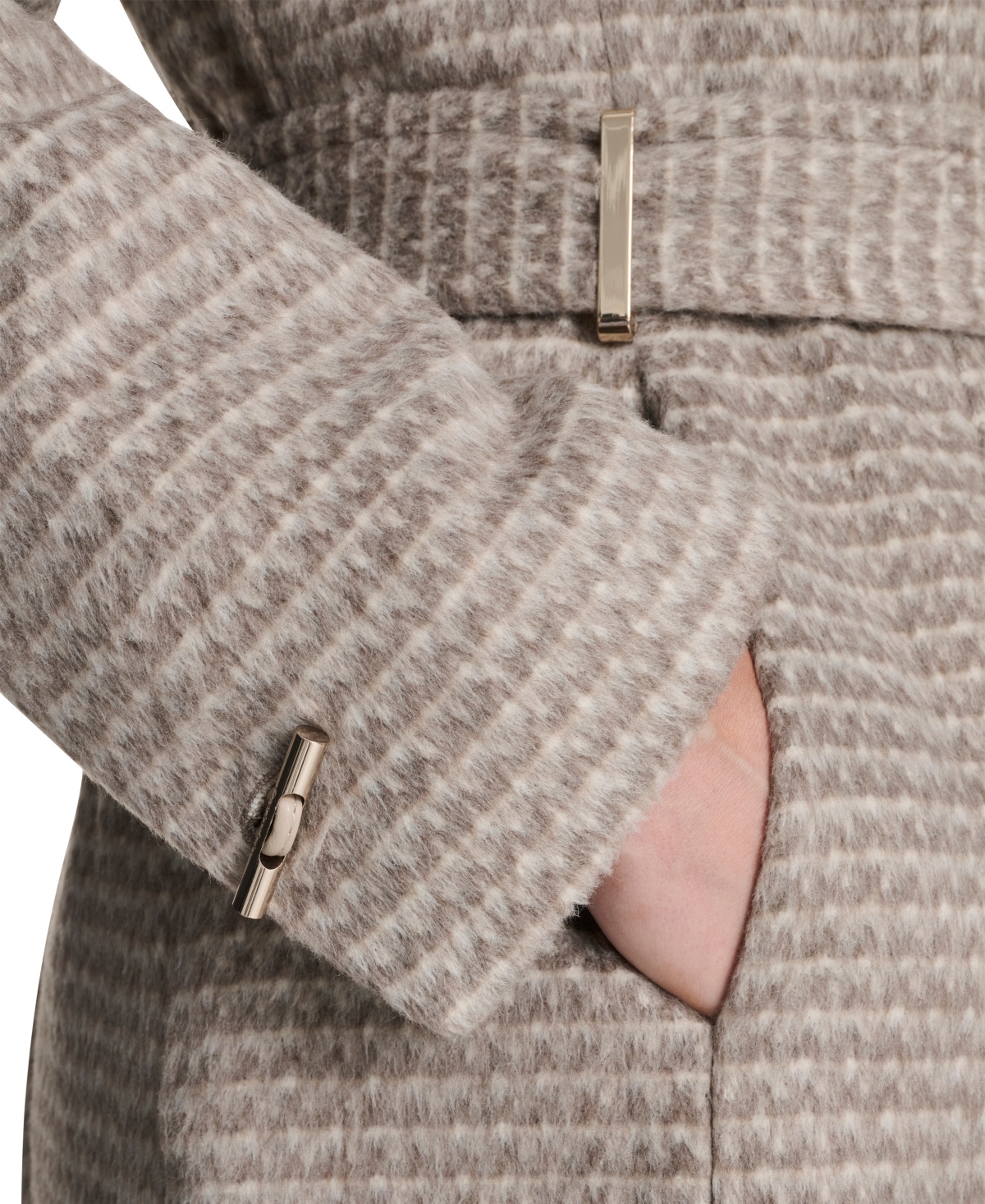 Calvin Klein Women's Asymmetrical Belted Wrap Coat