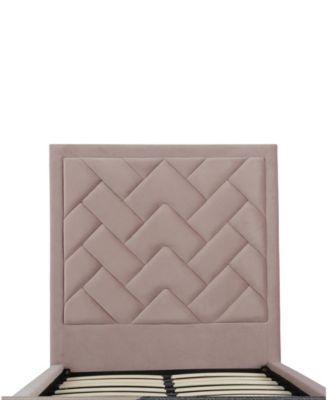 Crosby Modern Twin-Size Velvet Upholstered Bedframe and Headboard