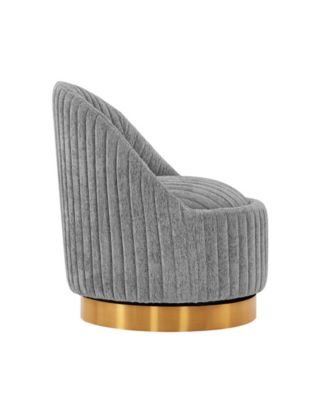 Leela Modern 31.5" Chenille Upholstered Swivel Accent Chair