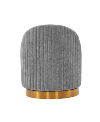 Leela Modern 31.5" Chenille Upholstered Swivel Accent Chair