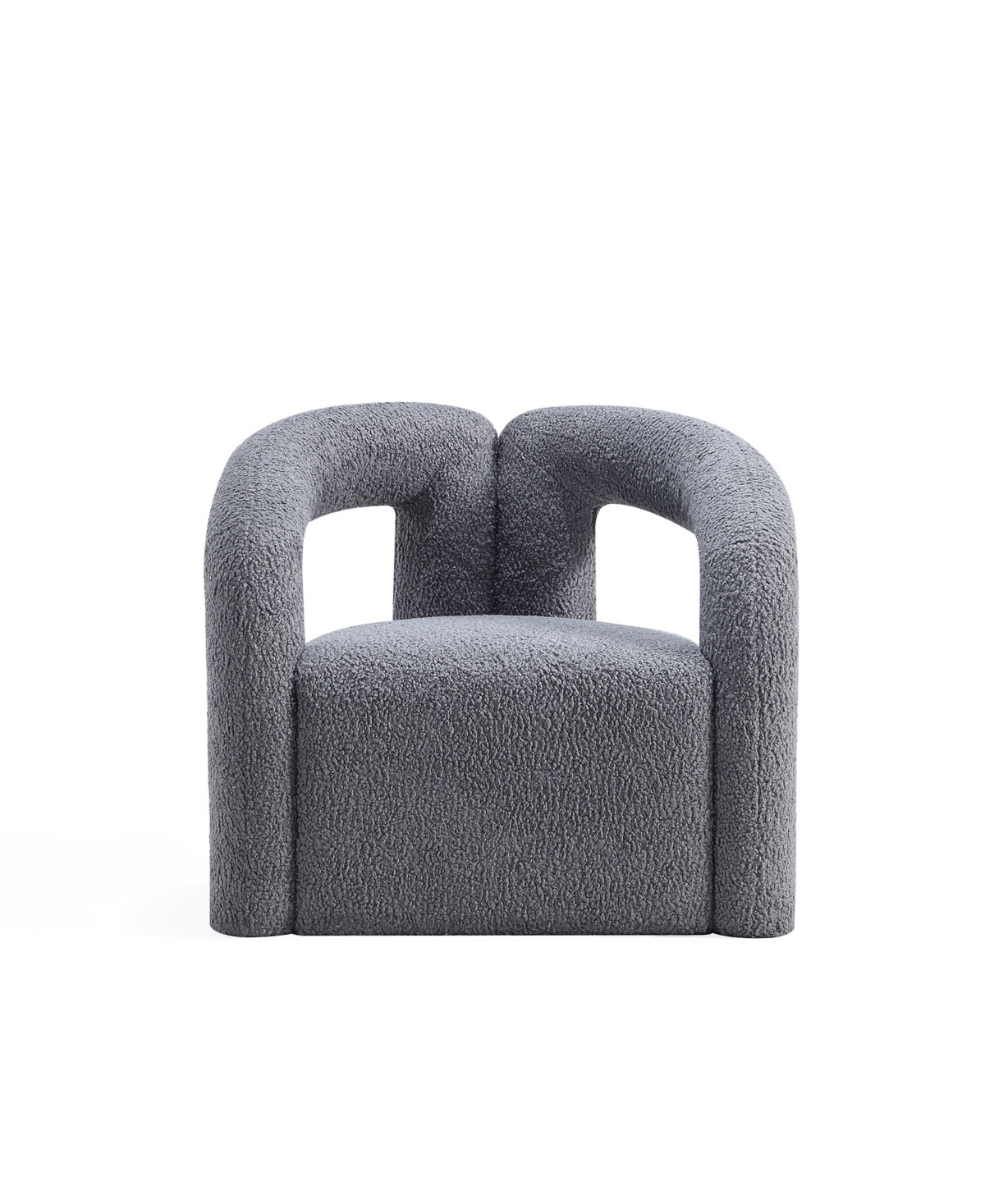 Manhattan Comfort Darian Modern 28.74" Boucle Upholstered Accent Chair In Gray
