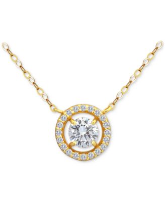 Giani Bernini - Round Necklace (1-1/2 ct.t.w) in 18K Gold Plated Sterling Silver