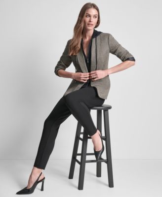 Petite Herringbone Pattern Fleece Hood Blazer