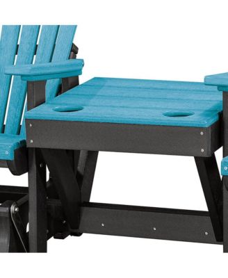 Double Glider with Center Table in Aruba Blue and Black