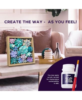 OKTO Air-Dry Clay 3D Painting Kit – Wood Craft (8.3 x 8.3 in)